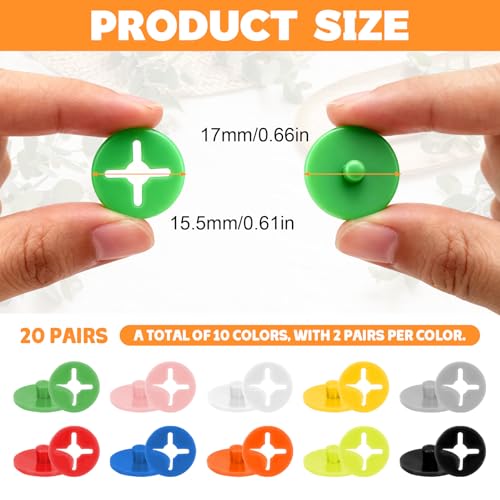 Running Bib Clips, 20Pcs Race Bib Holder, Race Number Buckle Fixing System for Runners, Marathon, Triathlon, Track and Field Events, Mixed Colors Fasteners, Secure Race Bib Attachment
