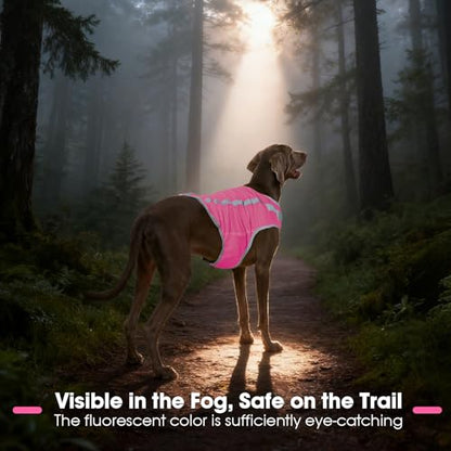 FUAMEY Dog Safety Vest High Vis Hunting Dog Vests for Small Dogs Reflective - color: Pink, size: Small