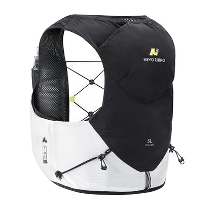 N NEVO RHINO 5L Running Vest, Water Vest Backpack with 2x500ml Soft Flasks - color: Black, size: X-Large