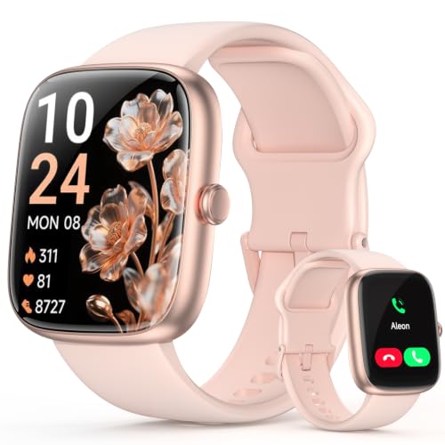 Smart Watch for Women, 1.83" HD Fitness Tracker (Answer/Make Call) with 24/7 Heart Rate/Sleep/SpO2 Monitor, IP68 Waterproof, 100+ Sport Modes Smartwatch for iPhone/Samsung/Android (Rose Pink) - color: Rose Pink