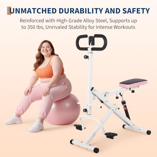 Adjustable 12-Level Squat Assist Trainer for Home Gym – Collapsible Hydraulic Stepper Machine for Full Body, Glutes & Leg Workout, 350 Lbs Capacity, Booty & Deep Squat Fitness Equipment - color: White