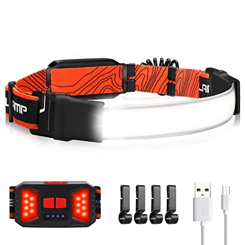 Adelante Rechargeable LED Headlamp 1 Pack, 1000LM 230° Wide Beam Head Lamp - color: Orange, size: 1 pack