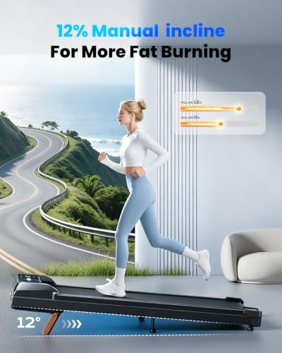 Under Desk Walking Pad Treadmill for Home - color: Light Black