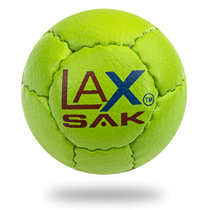Lax Sak Soft Practice Lacrosse Balls - Same Weight & Size as a Regulation Lacrosse Balls, Great for Indoor & Outdoor Practices, Less Bounce & Minimal Rebounds - Lime Green, 3 Pack