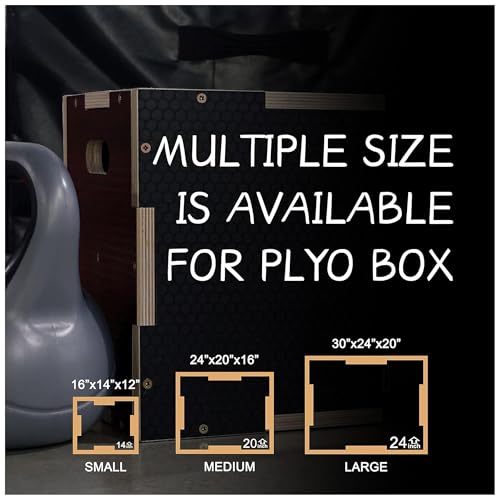 Fitvids Non-Slip Wooden Plyo Box Jump Exercise Platform, Plyometric Workout Equipment for Home Gym, Training Step Box, Multiple Sizes - size: 24" x 20" x 16"