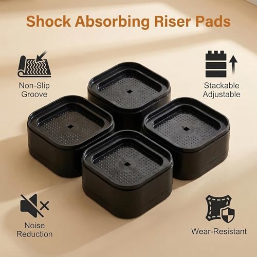 6PCS Treadmill Incline Riser Blocks, Walking Pad Incline Blocks for Home Gym, Adjustable Stackable Leveling Non-Slip Risers for Running/Walking Machine to Simulate Uphill Training