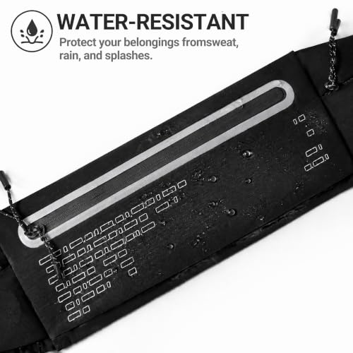 Running Belt Fanny Pack Men Women, Slim No-Bounce Waterproof Phone Holder - color: Black