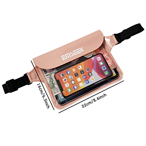 Waterproof Waist Pouch Dry Belt Bag Fanny Pack For Swim Surf Snorkel - color: Pink
