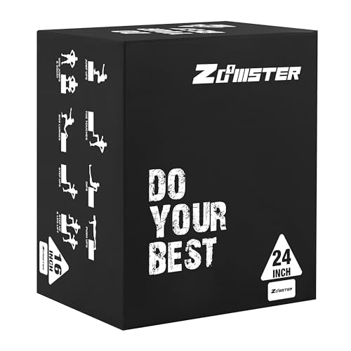 Zoomster 3-in-1 Plyometric Jump Box, Box Jumps for Home Gym - size: 16 X 20 X 24inch
