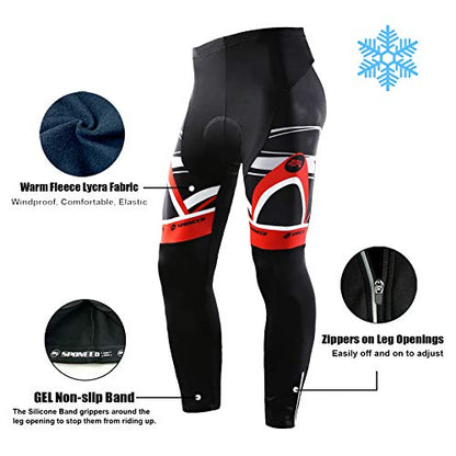 sponeed Men's Cycling Jersey Full Sleeve Riding Wear Long Sleeve T Shirts Pants - color: Fleece Red White, size: Large