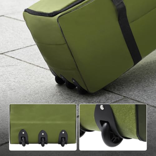 REDCAMP 85L/120L/140L Foldable Duffle Bag with Wheels, Large Travel Duffel Bag - color: Green