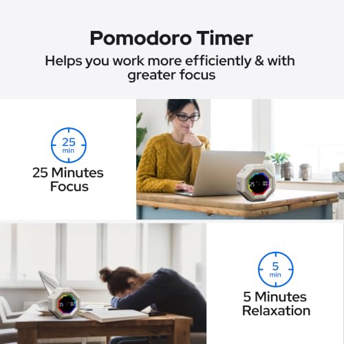 Visual Timer for Kids Kitchen Timer Pomodoro Magnetic Visual Countdown - color: Gold