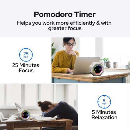 Visual Timer for Kids Kitchen Timer Pomodoro Magnetic Visual Countdown - color: Gold