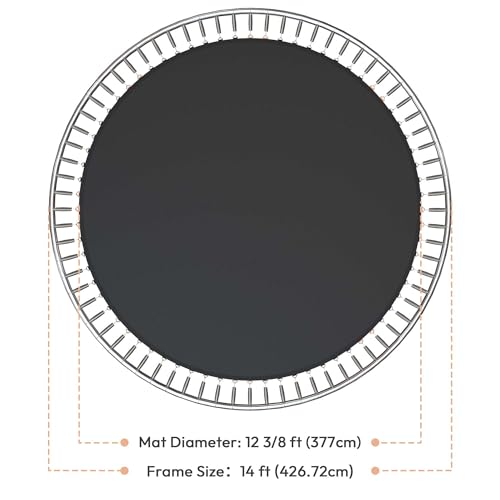 AW Trampoline Mat & Pad Replacement Kit w/ 72V-Ring for 14ft Round - size: 14FT Mat Only