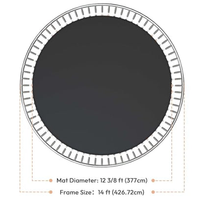 AW Trampoline Mat & Pad Replacement Kit w/ 72V-Ring for 14ft Round - size: 14FT Mat Only