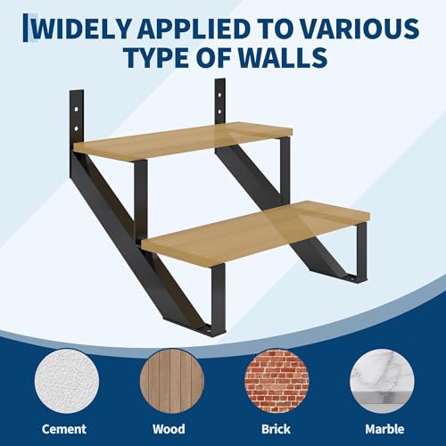 Heavy Duty Steel Stair Step Riser 2 Pack - 2 Step Reinforced Metal Stringer with Support Legs - Corrosion-Resistant Indoor/Outdoor, Max 600lb Capacity - Step 2 |with a Pair of Gloves