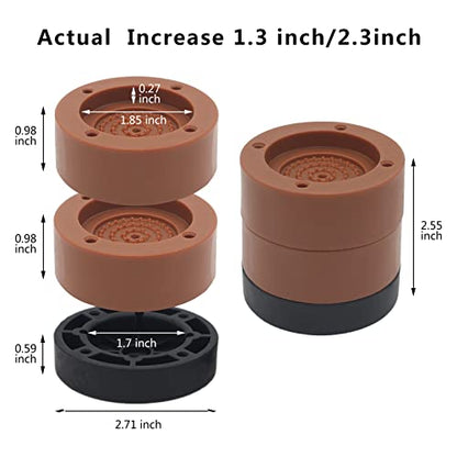 Brown Bed Risers 2 inch Furniture Risers (Set of 4), Bed Lifts - color: Umber-4 Pack, size: two layers (2.3 inch)