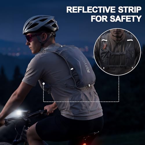KUYOU Running Vest for Women & Men, Lightweight Hydration Backpack with 2L Water Bladder, Water Backpack for Trail Running, Hiking, Cycling & Marathon - color: Grey-2L
