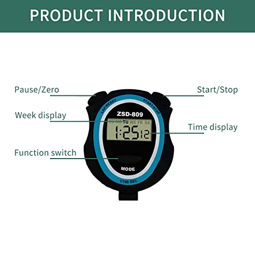 Stopwatch Timer - Simple Red Sports Clock - Basic Operation - Clear Display - Child-Friendly - Ideal for Track, Field, Swim Training - Digital Stopwatch for Coaches