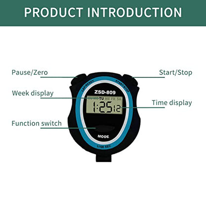Stopwatch Timer - Simple Red Sports Clock - Basic Operation - Clear Display - Child-Friendly - Ideal for Track, Field, Swim Training - Digital Stopwatch for Coaches