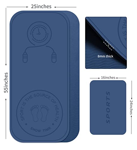 Jump Rope Mat Shockproof Exercise Skipping Mat All-Purpose Extra Thick High Density Anti-Tear Exercise Yoga Mat, Non Slip for Indoor and Outdoor - color: Blue
