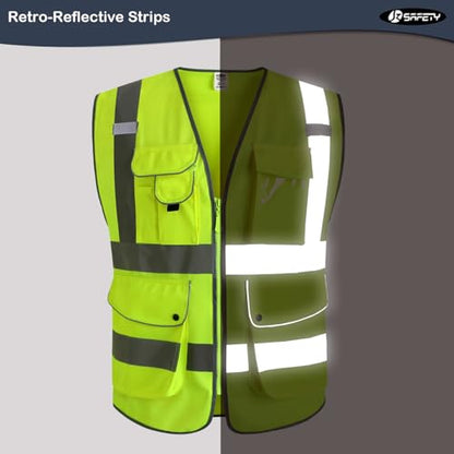 JKSafety 20 Pack Safety Vest for Men Women Reflective JK156 Yellow M - color: 156-yellow, size: Medium