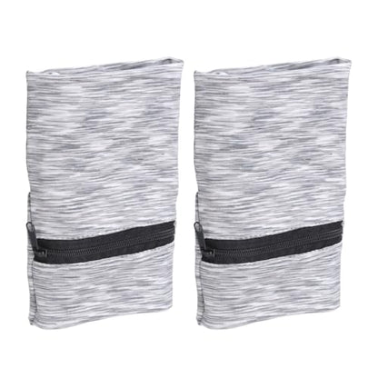 uxcell Wrist Pouch Wrist Wallet Sports Wristband Wallet with Pocket for Running Jogging Hiking Cycling Yoga - color: Gray
