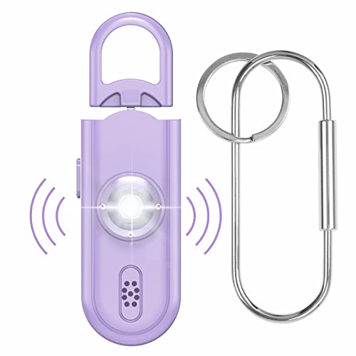 Safe Sound Personal Safety Alarm for Women, 130 dB Loud Siren with SOS Strobe Light, Flashlight, Safety Alarm Key Chain Helps Girls, Men, Children, Elders Emergency Call - color: Purple