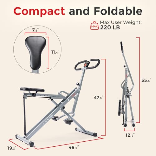 Sunny Health & Fitness Row-N-Ride Squat Assist Trainer for Home Exercise - color: Grey