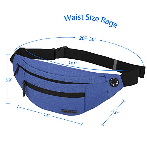 Large Blue Crossbody Fanny Pack for Women Men,Idea Gift for Travel Running - color: Blue