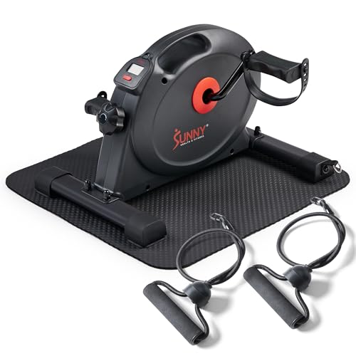 Sunny Health & Fitness Smart Mini Cycle, Under Desk Pedal Arm/Leg Exerciser - color: Dark Grey