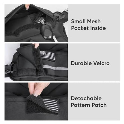 APEXUP Adjustable Weighted Vest, 4-10lb/12-18lb/20-32lb Vest with 6 Ironsand Weights and Large Pocket, Weight Vest for Men Women Strength Training, Running, Walking - color: Black, size: 20-32lbs