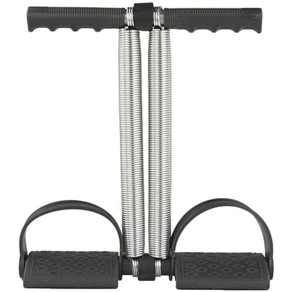 Dual Spring Tension Foot Pedal, Spring Steel Abdominal Leg Exerciser Foot Pedal Dual Spring Sit Up Equipment Lightweight and Portable for Muscle Training (Black)