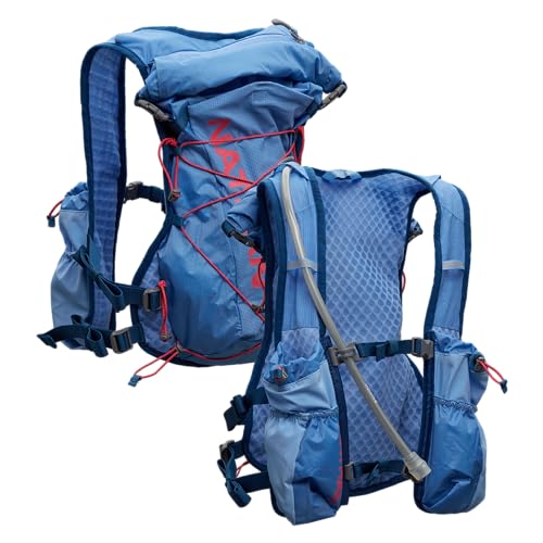 Nathan TrailMix Women's Running Vest/Hydration Pack. 12L (12 Liters) | 2L Bladder Included (2 liters). Zipper, Pockets. - style: Periwinkle/Estate Blue