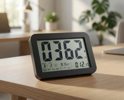 9999 Days Count Up & Countdown Clock - Reusable Digital LCD Timer with Large Display - Visual Timer & Calendar for Retirement, Wedding, Birthday, Holiday & More (Black)
