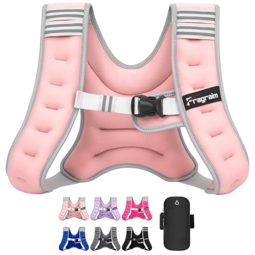 Weighted Vest for Women Men - 8lb/10lb/12lb/16lb/20lb Weight Vest - color: Pink, size: 8 lb