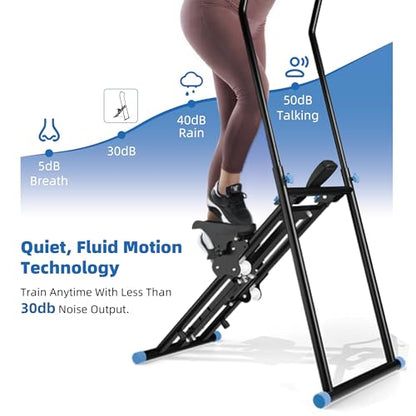 Stair Stepper with Resistance, Home Gym Stair Stepper, Folding Vertical Climber Cardio Exercise Machine, Stair Climber for Full Body Workout with Noise-Free Experience, Adjustable Handlebar & Pedals