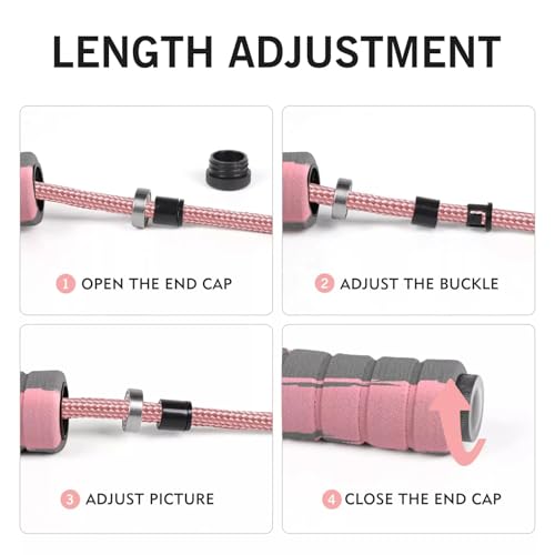 Jump Rope Cotton Adjustable Skipping Weighted jumprope for Women, Adult and Children Athletic Fitness Exercise Jumping Rope - color: Pink, size: 1pcs