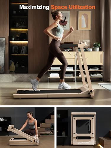 WALKINGPAD Foldable Walking Pad Treadmill with Handle Bar, 7.5MPH - color: taupe