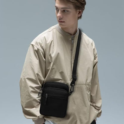 Lohol Small Messenger Bag for Men Women, Water Resistant Adjustable Crossbody Sling bag Purse for Travel Sports - color: Dark Grey