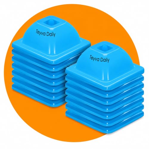 2" (15, 30 Pcs) Heavy Duty Agility Training Cones for Sports Agility Cones Outdoor Games Mini Flexible PVC Cone for Coaching Soccer Basketball Drills Bike Motorcycle - color: Blue
