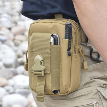 Belt Pouch, Tactical Molle Phone Pouch EDC Utility Pouches Waist Bag Packs, Small Cell Phone Holster Gear Tool Gadget Pocket for Men Running - color: White Line Black