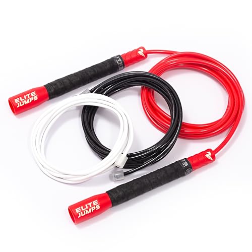 Elite Jumps Freestyle PVC Jump Rope Bundle, - color: Red