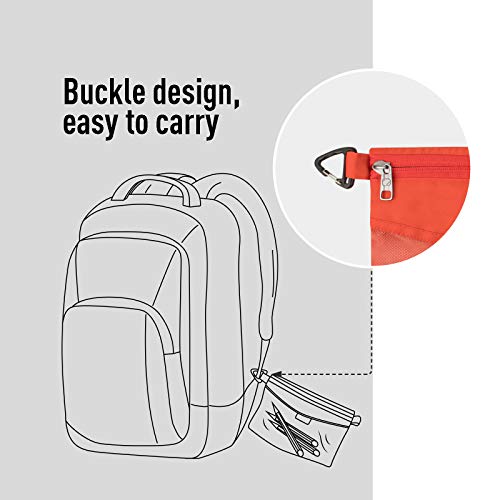 pack all Water-Resistant Zipper Pouch, Mesh Zipper Bag, 8.66"x5.91" - color: Orange, size: Small