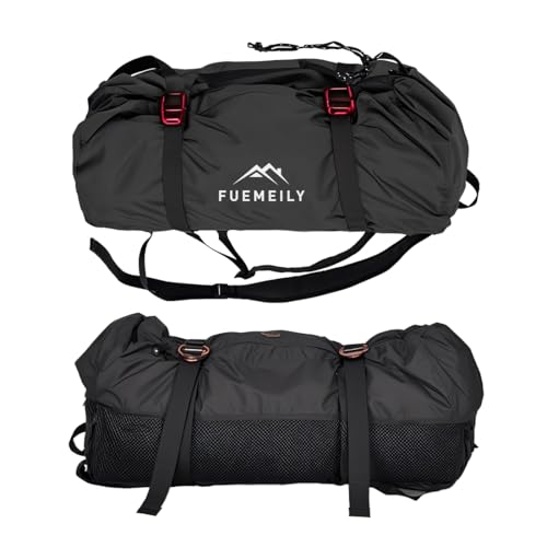 Rock Climbing Rope Bag, Foldable, Adjustable Straps - color: 2-black