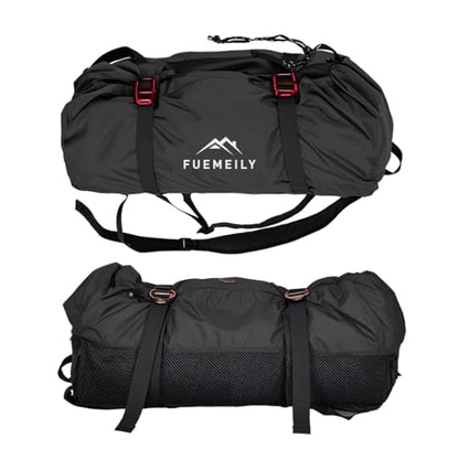 Rock Climbing Rope Bag, Foldable, Adjustable Straps - color: 2-black