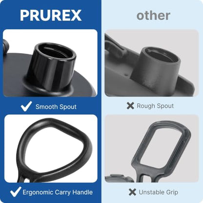 Spout Lid for Thermoflask, Takeya, Simple Modern 12-64oz Wide Mouth Bottles - color: Black 1 Pack