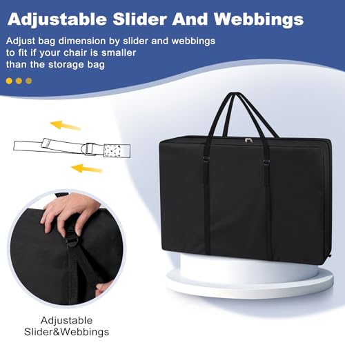 Explore Land Chair Storage Bag for Folding Longue Zero Gravity 2 Pack，Black - color: 2 Pack: Black