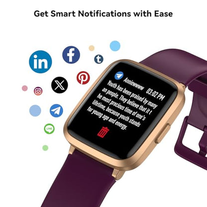 Fitness Tracker Watch with Heart Rate, Activity Tracker, Pedometer Watch - color: Purple