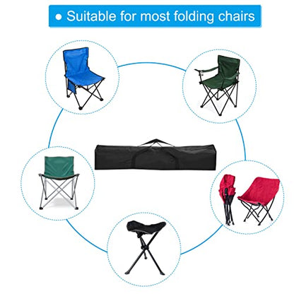 PATIKIL 47 Inch Camp Chair Replacement Bag, Nylon Foldable Carrying Bag Large Zippered Bag with Shoulder Strap for Camping Travel, Black - size: 47 Inch
